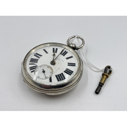 2229 - A Victorian Wheeler & Gee of Cardiff hallmarked Birmingham silver cased open face key wind pocket wa... 