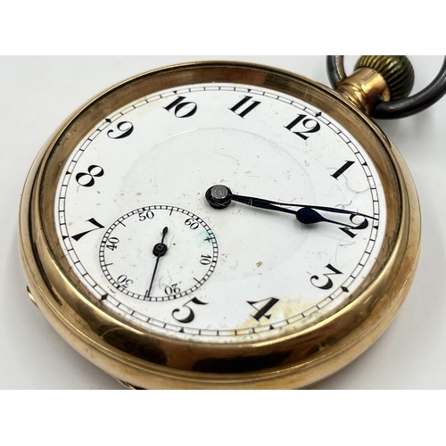 2234 - An Edwardian boxed hallmarked Chester 9ct gold cased open face hand wind pocket watch, dated 1906 - ... 