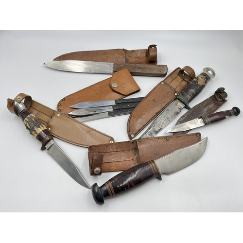 2341 - Eight vintage knives to include William Rodgers etc.