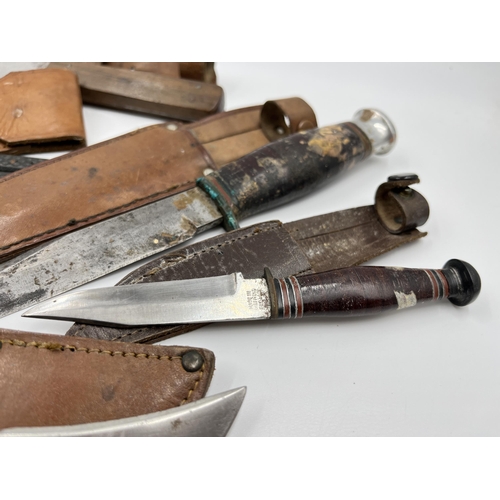 2341 - Eight vintage knives to include William Rodgers etc.