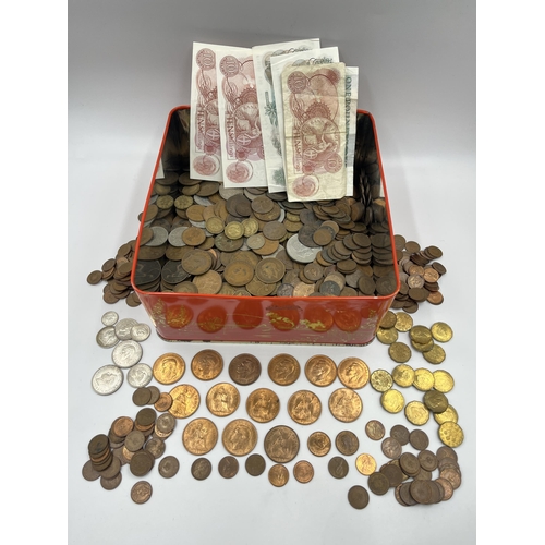 2355 - A collection of British coins and notes to include 92.5% silver 1899 shilling, two 50% silver 1937 f... 