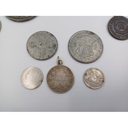 2361 - A collection of coins, banknotes and exonumia to include medal to commemorate the abandoned coronati... 