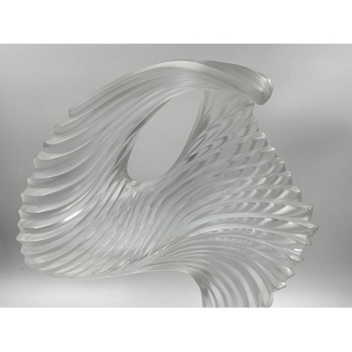 338A - A Lalique 'Trophee' crystal ice skating trophy signed C032 to base - approx. 32cm high