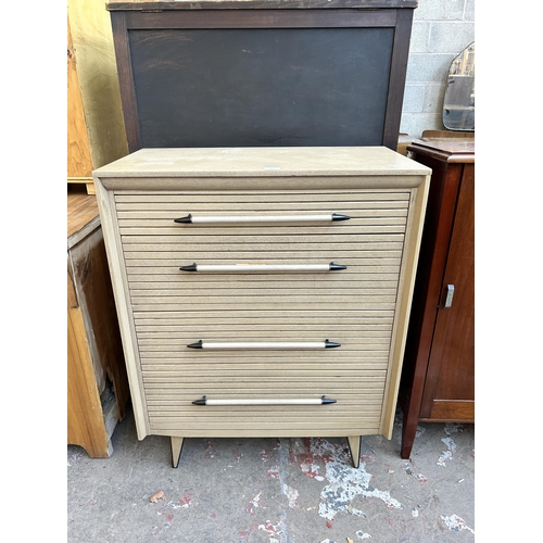 32 - A 1960s Lebus Link Furniture limed oak chest of drawers - approx. 98cm high x 76cm wide x 42cm deep