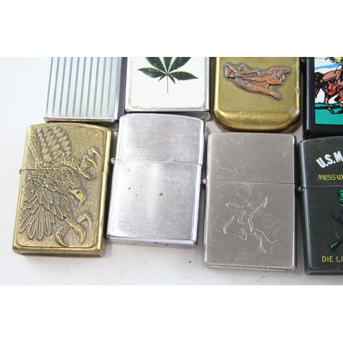 665 - Fourteen vintage cigarette lighters to include Hadson Eagle, Colibri etc.