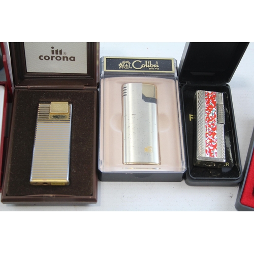 669 - Eight boxed vintage cigarette lighters to include Colibri, Sigma etc.