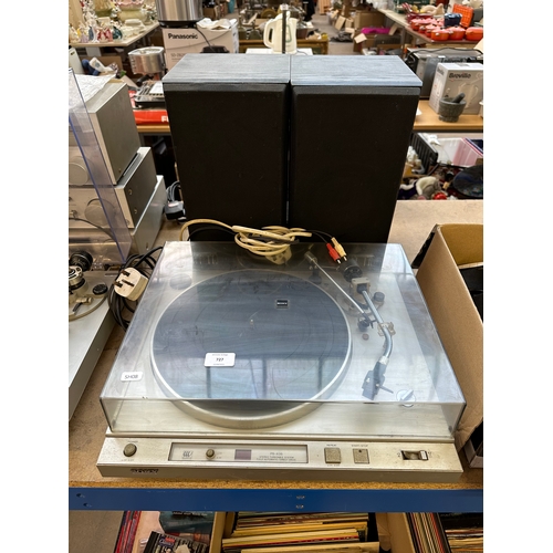 727 - Two items of hi-fi, one Sony PS-X35 direct-drive two-speed turntable fitted with Shure M95ED cartrid... 