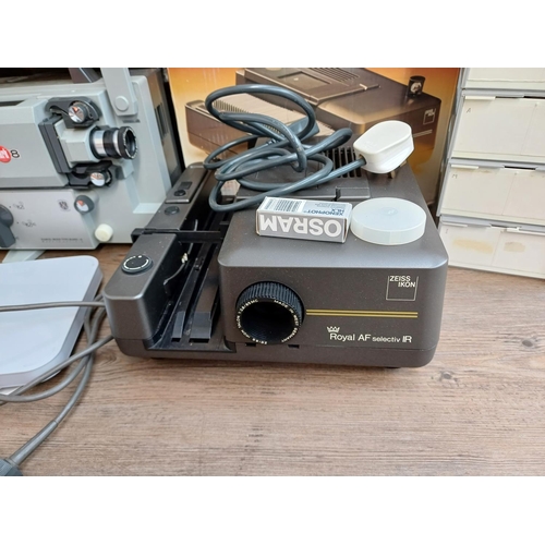 706 - Three projectors, one boxed Aldis 303 slide, one Eumig Mark 8 8mm and one boxed Zeiss Ikon Royal AF ... 