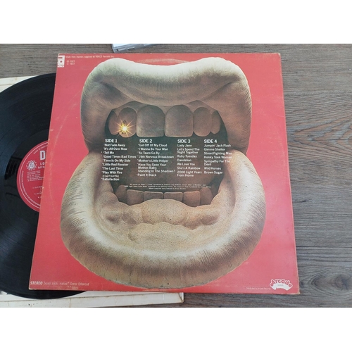 761 - Three Rolling Stones items, 'The Rolling Stones' mono LP (LK 4605), 'Get Stoned' 2LP and 'Forty Lick... 