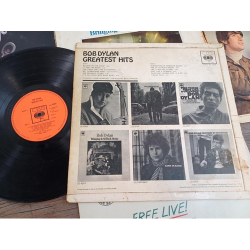 765 - Seven LP vinyl records, Bob Dylan 'Greatest Hits' and 'Bringing It All Back Home', Cream 'Goodbye', ... 