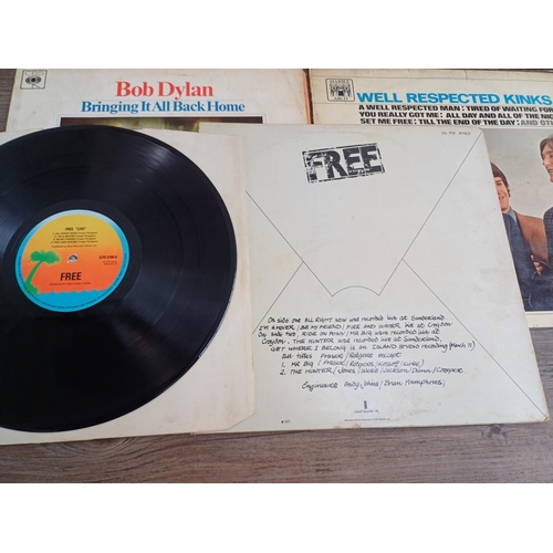 765 - Seven LP vinyl records, Bob Dylan 'Greatest Hits' and 'Bringing It All Back Home', Cream 'Goodbye', ... 