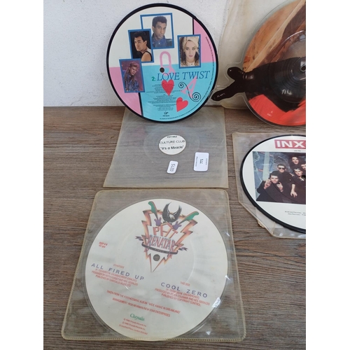 771 - Six vinyl picture discs, Pat Benetar, Culture Club, Gloria Estefan (shaped), INXS, Spandau Ballet an... 