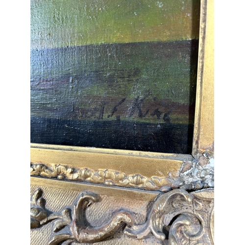 196 - A 19th century gilt framed fruit still life oil on canvas, signed Albert F. King - approx. 82cm high... 