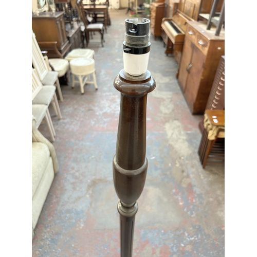 208 - A 19th century style beech standard lamp - approx. 152cm high