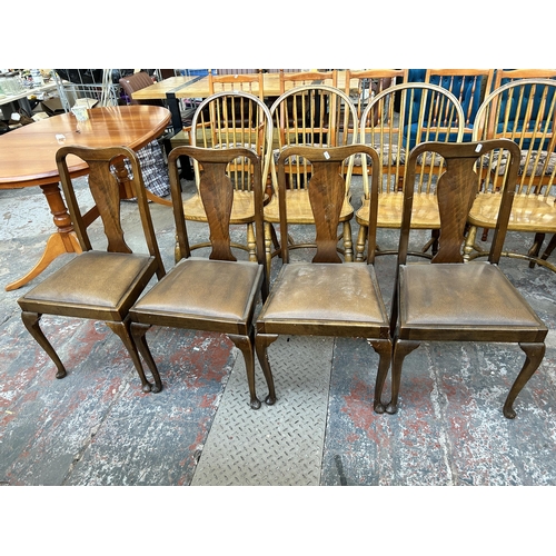 221 - Four walnut dining chairs