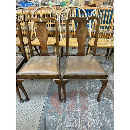 221 - Four walnut dining chairs