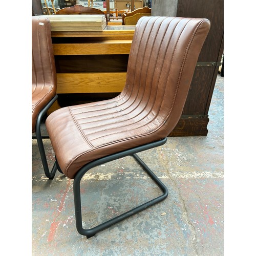 Tan leather 2025 dining chairs next