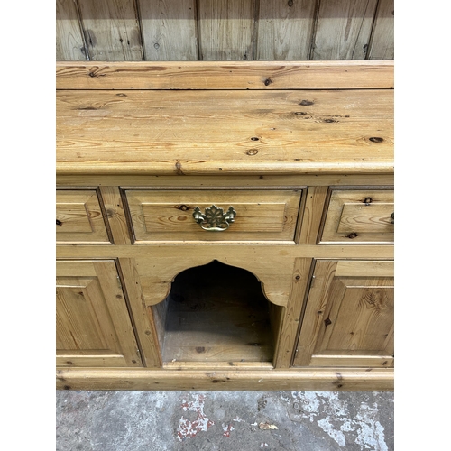 1 - A Victorian style solid pine dresser - approx. 222cm high x 212cm wide x 55cm deep