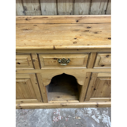 1 - A Victorian style solid pine dresser - approx. 222cm high x 212cm wide x 55cm deep