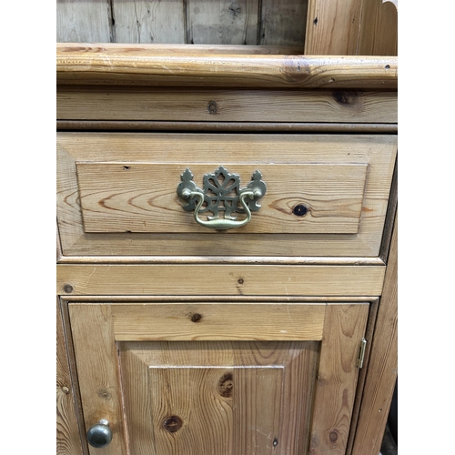 1 - A Victorian style solid pine dresser - approx. 222cm high x 212cm wide x 55cm deep