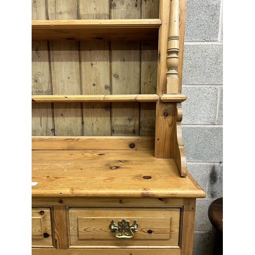 1 - A Victorian style solid pine dresser - approx. 222cm high x 212cm wide x 55cm deep