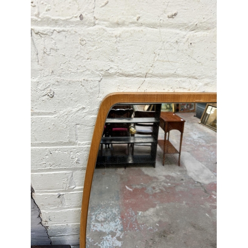 10 - A mid 20th century teak framed dressing table mirror - approx. 58cm high x 143cm wide