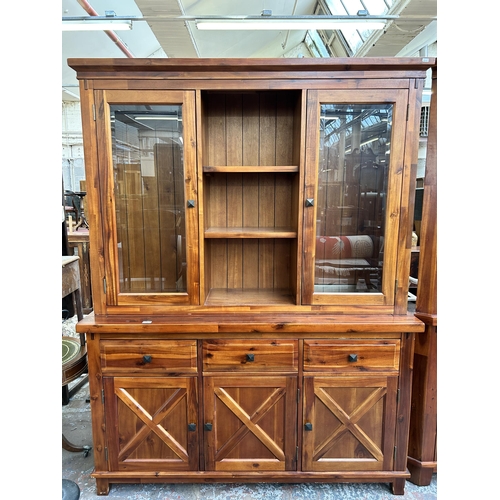 115 - Two pieces of Morris Furniture Company pine furniture, one display cabinet - approx. 195cm high x 15... 