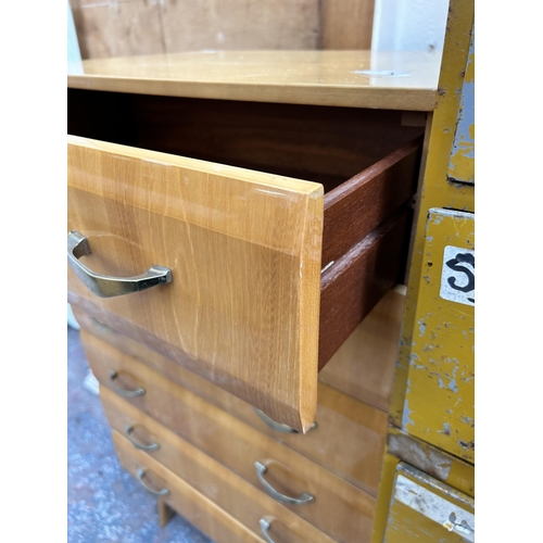 121 - A 1960s Meredew high gloss maple veneer chest of drawers - approx. 114cm high x 65cm wide x 46cm dee... 