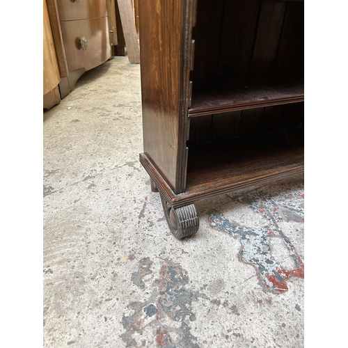 14 - A Victorian style mahogany five tier bookcase with fretwork galleried top - approx. 101cm high x 58c... 