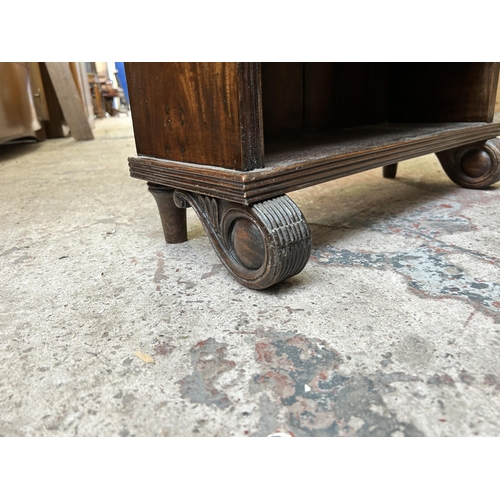 14 - A Victorian style mahogany five tier bookcase with fretwork galleried top - approx. 101cm high x 58c... 