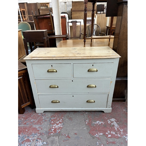 141 - A Victorian painted pine chest of drawers - approx. 80cm high x 102cm wide x 43cm deep