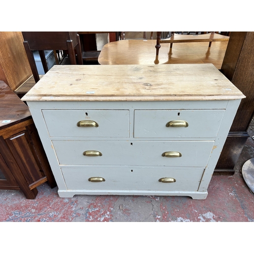 141 - A Victorian painted pine chest of drawers - approx. 80cm high x 102cm wide x 43cm deep