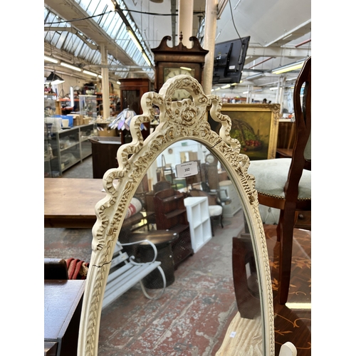 162 - A French style white painted cheval mirror - approx. 160cm high x 49cm wide