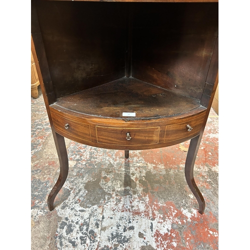 17 - A George III inlaid mahogany corner wash stand - approx. 83cm high x 55cm wide x 39cm deep