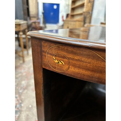 17 - A George III inlaid mahogany corner wash stand - approx. 83cm high x 55cm wide x 39cm deep