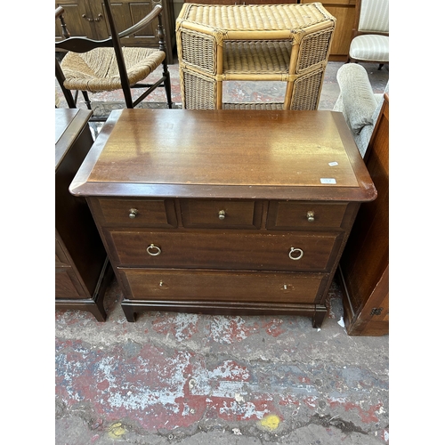 171A - A Stag Minstrel mahogany chest of drawers - approx. 72cm high x 82cm wide x 46cm deep