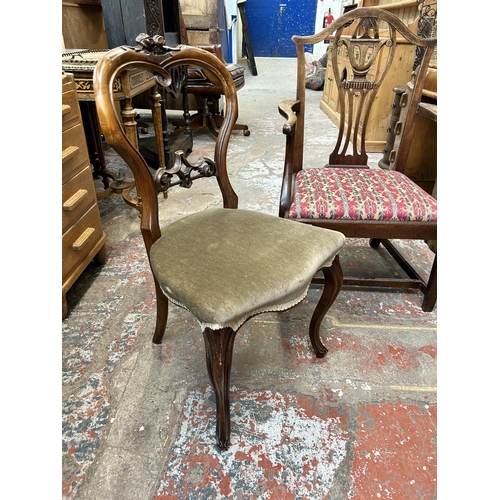 22 - Two mahogany chairs, one Georgian carver chair and one Victorian dining chair