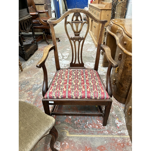 22 - Two mahogany chairs, one Georgian carver chair and one Victorian dining chair