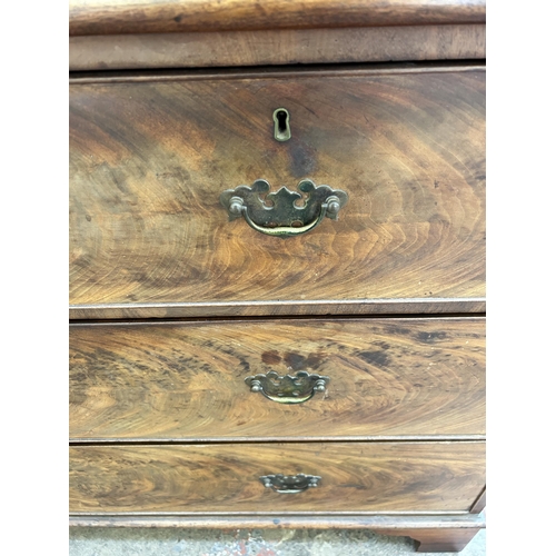 29 - A George III mahogany linen press on bracket supports - approx. 202cm high x 127cm wide x 60cm deep