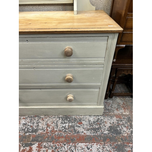 4 - A late Victorian painted satinwood dressing chest - approx. 172cm high x 106cm wide x 53cm deep