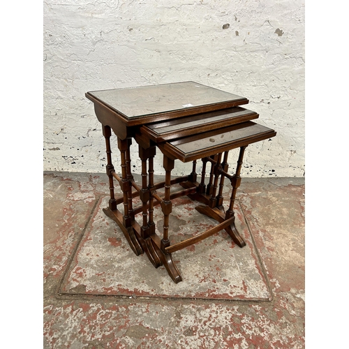 40 - A Bevan Funnell Ltd Reprodux mahogany nest of tables