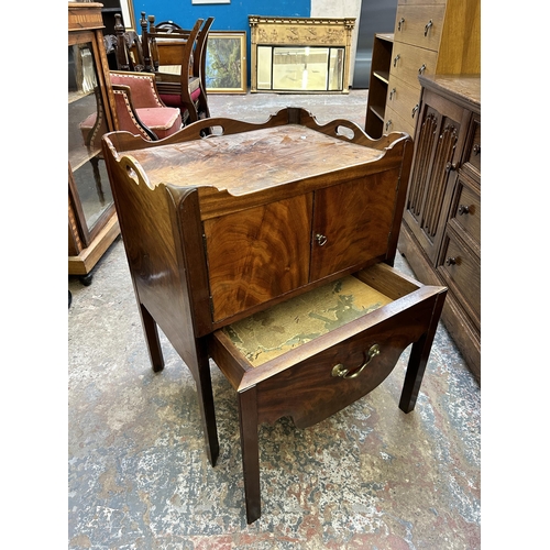 41 - A George III mahogany night stand - approx. 75cm high x 58cm wide x 46cm deep