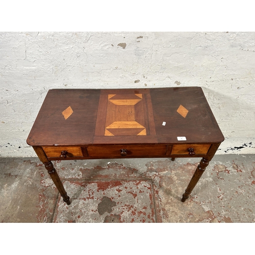 43 - A 19th century inlaid mahogany console table - approx. 75cm high x 91cm wide x 43cm deep