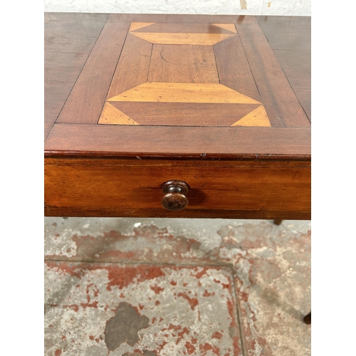 43 - A 19th century inlaid mahogany console table - approx. 75cm high x 91cm wide x 43cm deep