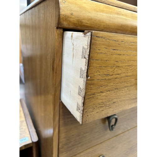 49 - A mid 20th century oak chest of drawers - approx. 119cm high x 75cm wide x 44cm deep