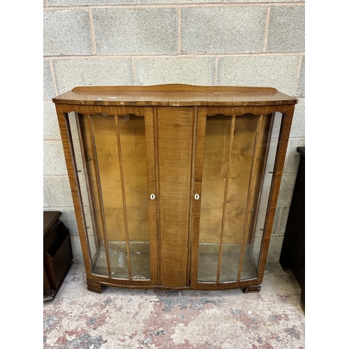 6 - A walnut display cabinet