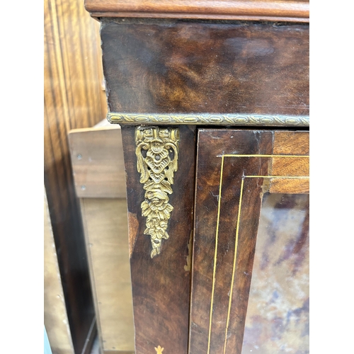 87 - A Victorian inlaid walnut and ormolu mounted pier cabinet  - approx. 95cm high x 72cm wide x 30cm de... 