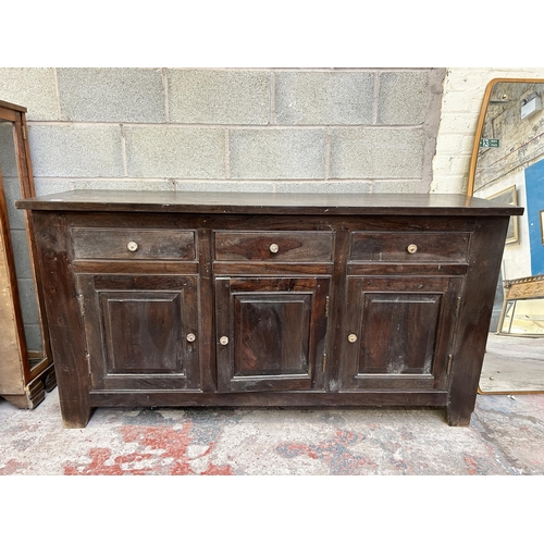 9 - A modern hardwood sideboard - approx. 90cm high x 170cm wide x 48cm deep