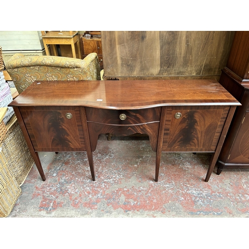 93 - A Regency style mahogany serpentine front sideboard - approx.  79cm high x 161cm wide x 47cm deep