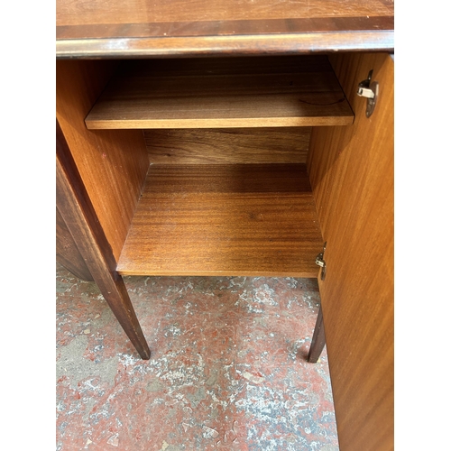 93 - A Regency style mahogany serpentine front sideboard - approx.  79cm high x 161cm wide x 47cm deep